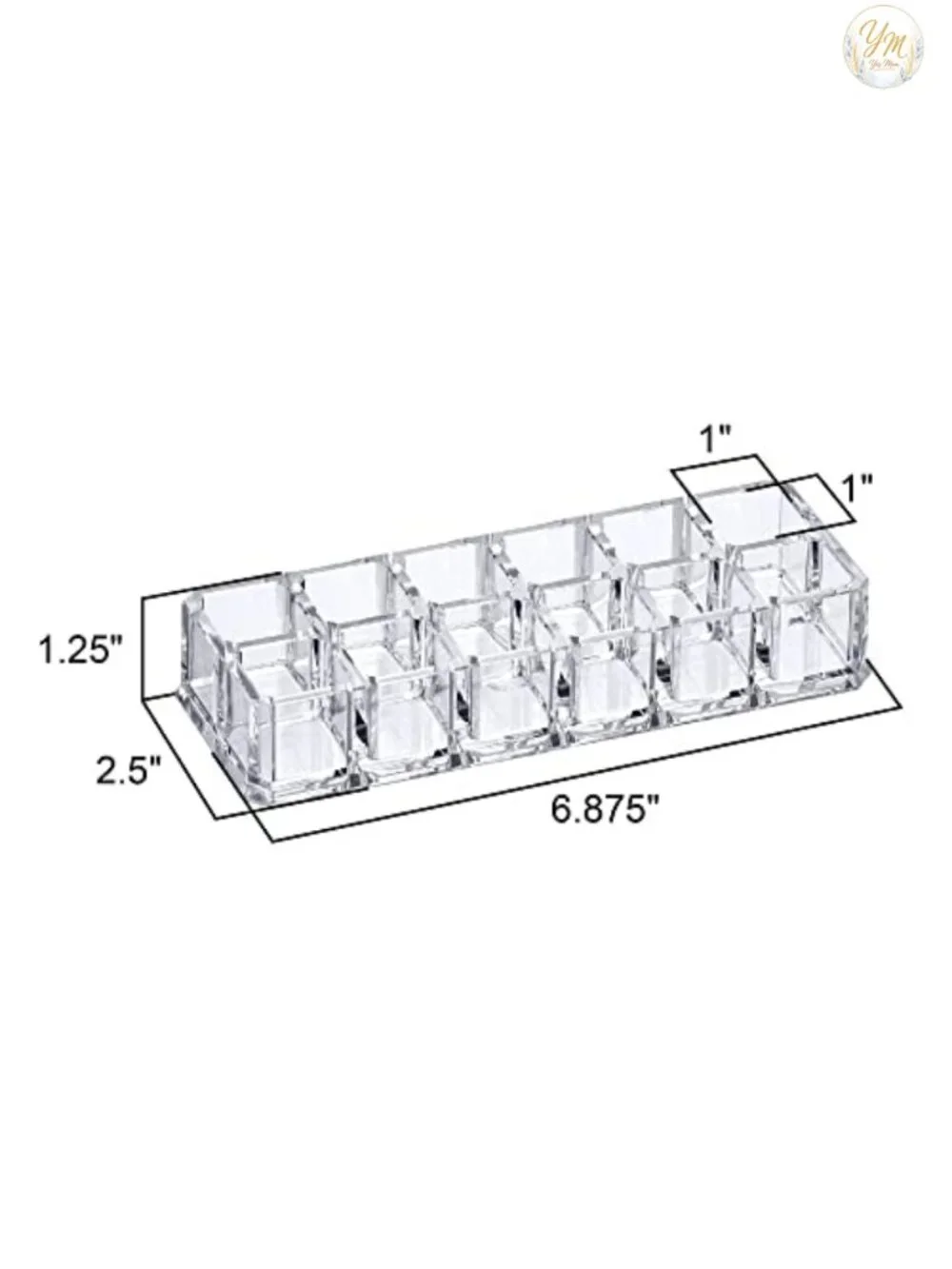 12-Slot Acrylic Lipstick Organizer, Lip Gloss Holder, Cosmetic Storage Display